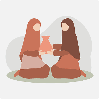 Muslims sharing charity